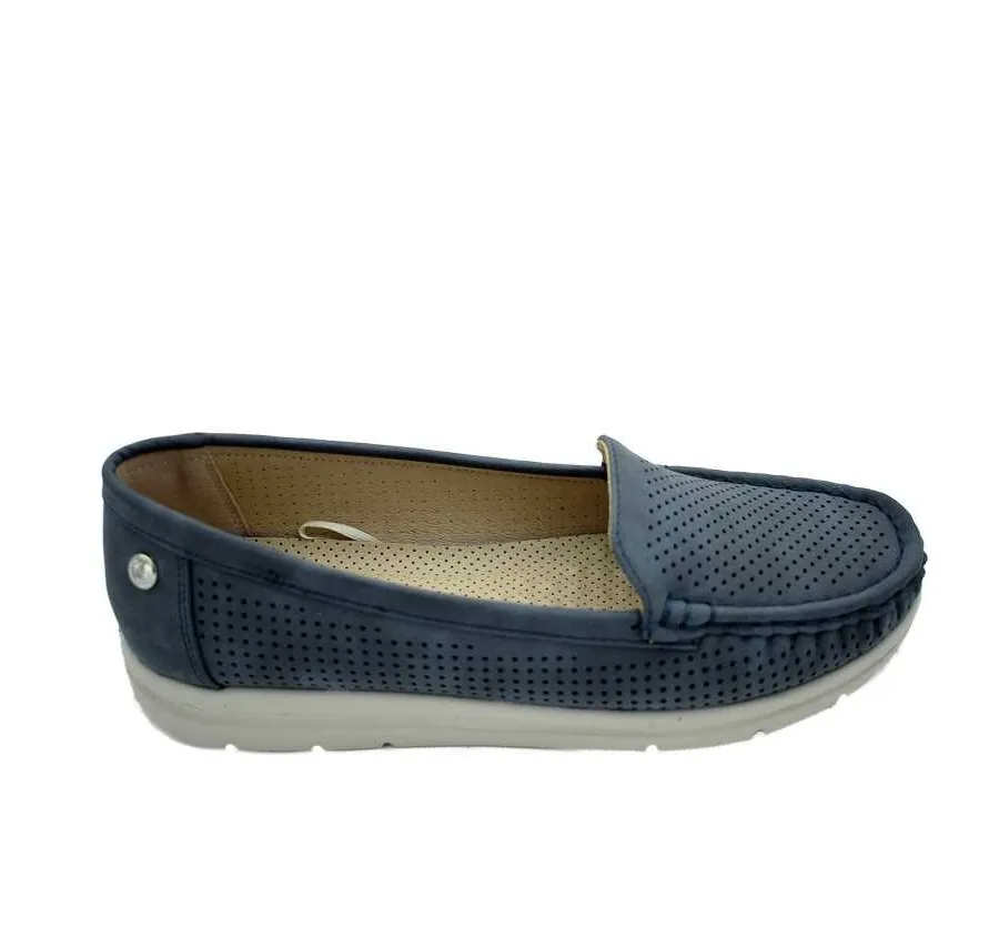 MOCASÍN AMARPIES PLANTA ACOLCHADA ZAPATO CALADO MARINO MUY CÓMODO PARA MUJER 26275