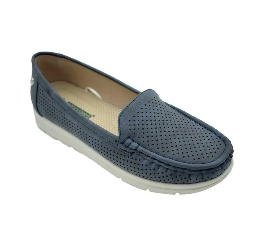 MOCASÍN AMARPIES PLANTA ACOLCHADA ZAPATO CALADO MARINO MUY CÓMODO PARA MUJER 26275