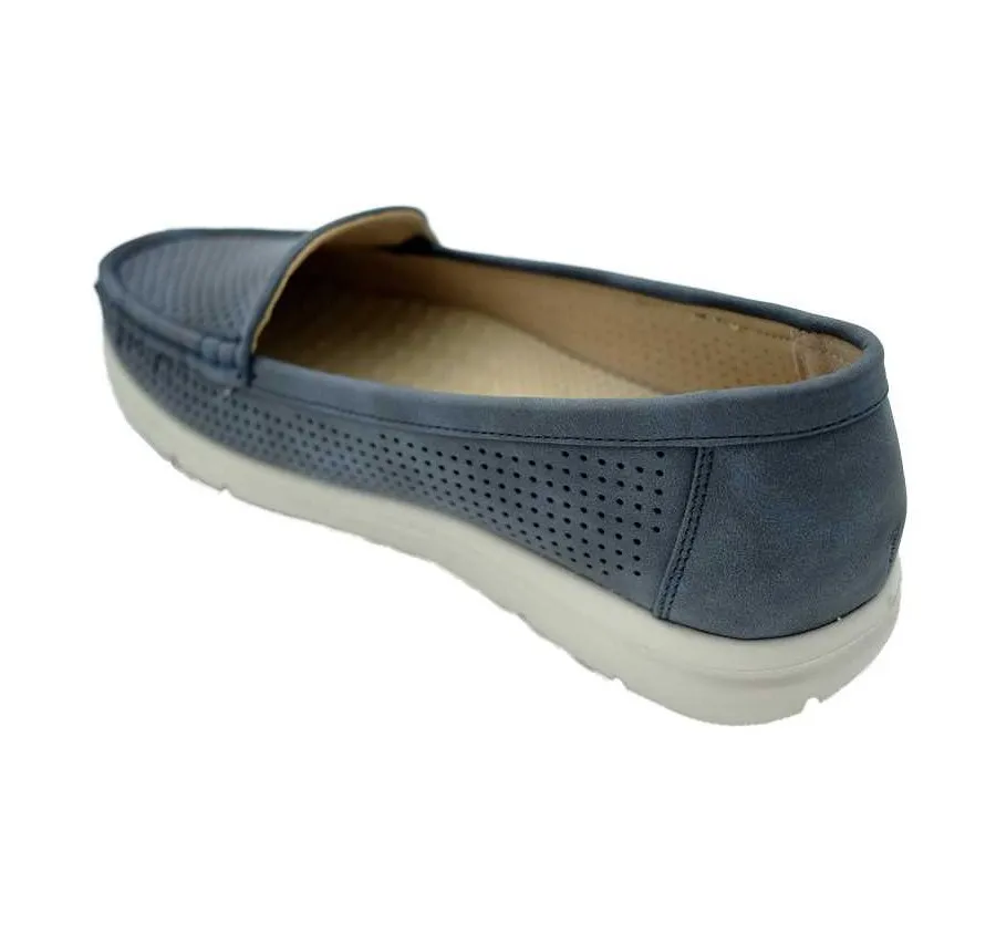 MOCASÍN AMARPIES PLANTA ACOLCHADA ZAPATO CALADO MARINO MUY CÓMODO PARA MUJER 26275