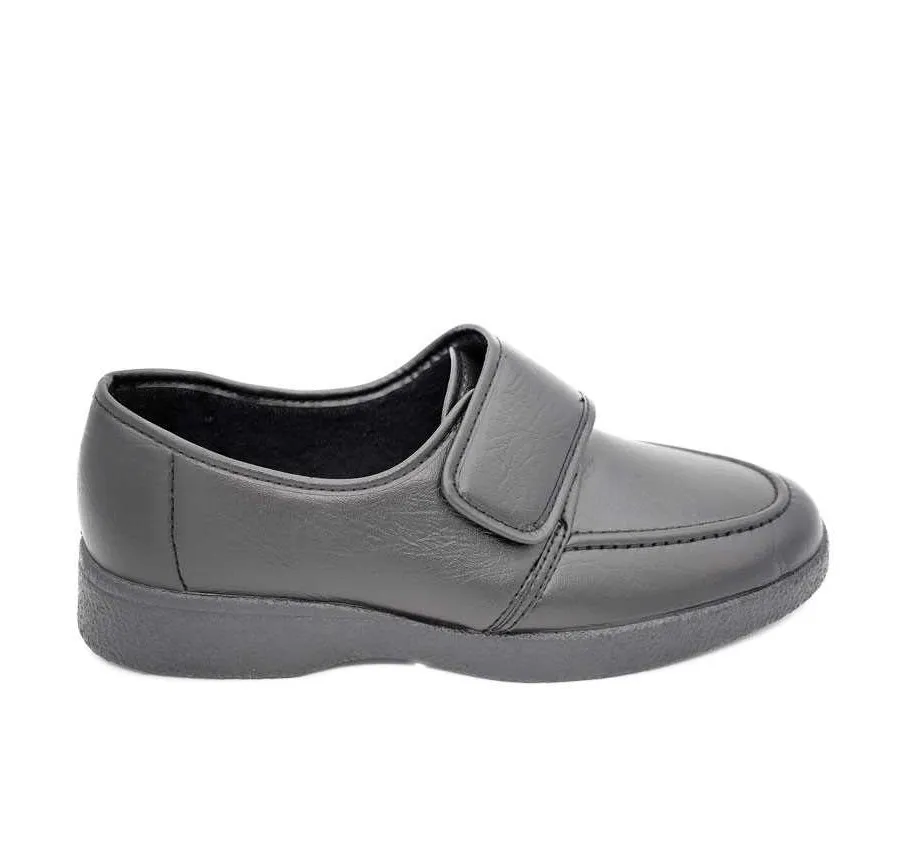 MOCASÍN CANO CONFORT 1202 VELCRO CÓMODO Y BARATO ZAPATO DE HOMBRE COPETE PESPUNTES NEGRO 23851