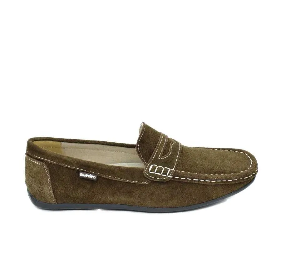 MOCASÍN CÓMODO ZAPATO HOMBRE EN SERRAJE CAMEL PLANTILLA COMFORTLITE