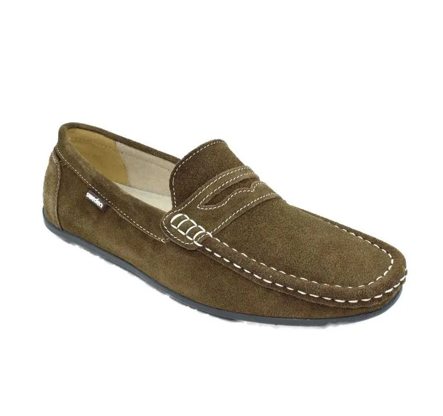 MOCASÍN CÓMODO ZAPATO HOMBRE EN SERRAJE CAMEL PLANTILLA COMFORTLITE