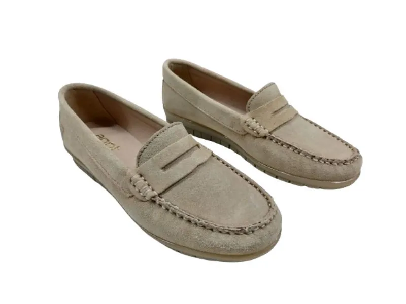 MOCASÍN EN PIEL SERRAJE AUDE AGOT EN COLOR TOSTADO