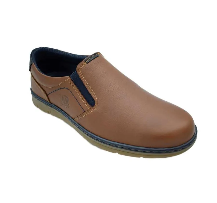 MOCASÍN NOTTON 176 ELÁSTICOS CÓMODO Y FLEXIBLE ZAPATO SUPER FLEX HOMBRE PIEL LÍBANO 23090