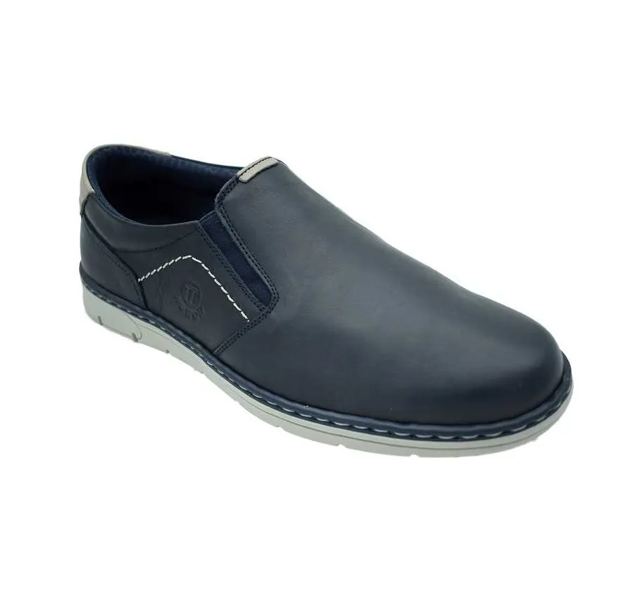 MOCASÍN NOTTON 176 ELÁSTICOS SUPER FLEX CÓMODO FLEXIBLE ZAPATO PIEL MARINO 23083