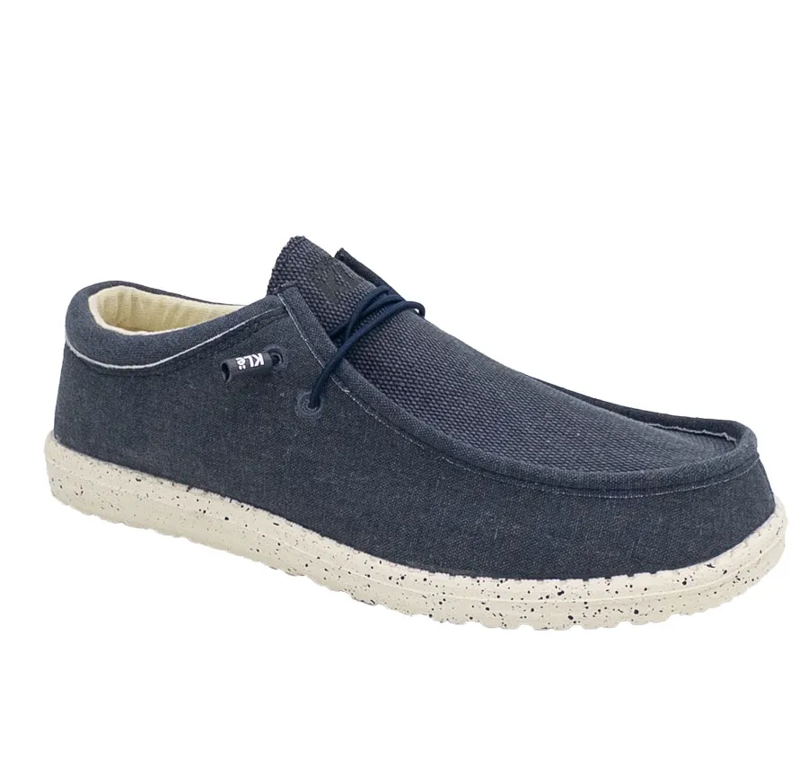 MOCASÍN WALLABY SWEDEN KLE 203534 TOBY LIGERO CÓMODO DE SPORT ZAPATO HOMBRE EN TEXTIL MARINO PLANTILLA MEMORY FOAM 26305