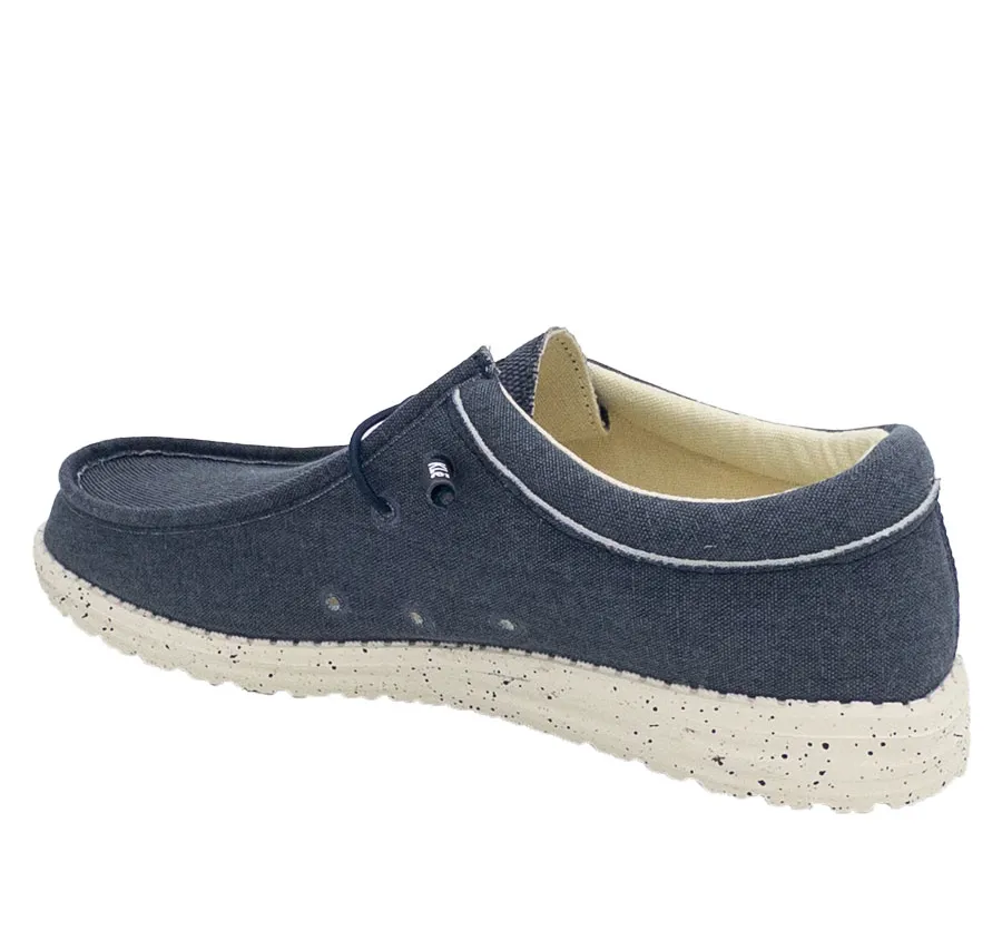 MOCASÍN WALLABY SWEDEN KLE 203534 TOBY LIGERO CÓMODO DE SPORT ZAPATO HOMBRE EN TEXTIL MARINO PLANTILLA MEMORY FOAM 26305