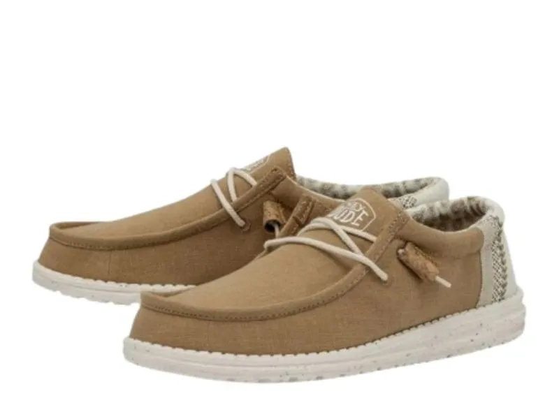 MOCASÍN WALLY BREAK STITCH HEY DUDE EN COLOR CAMEL 40015410