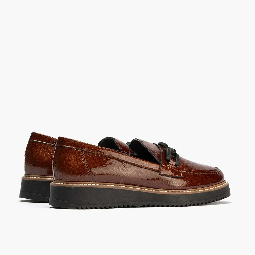 Mocasín Adorno de mujer color cuero
