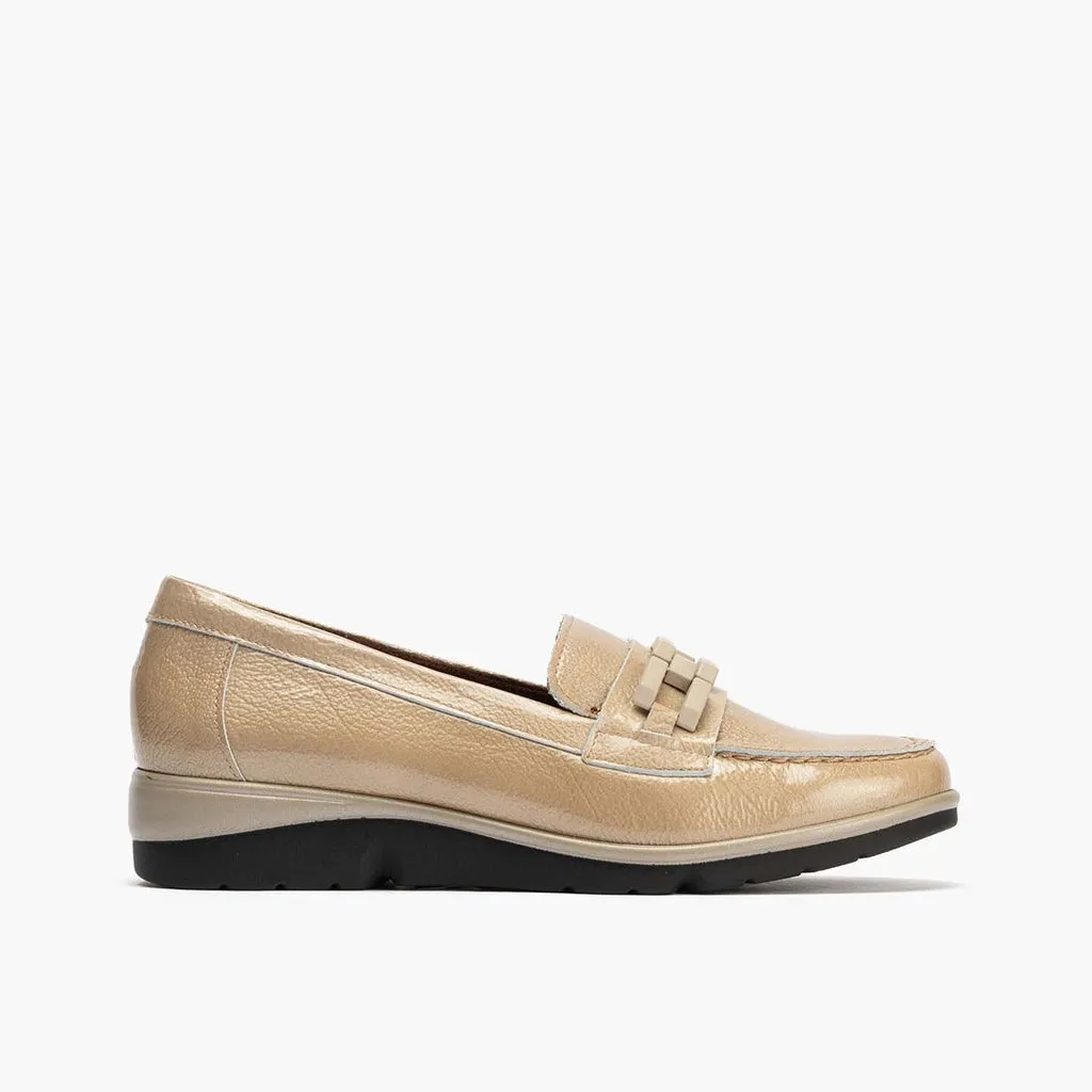 Mocasín Adorno de mujer color piedra