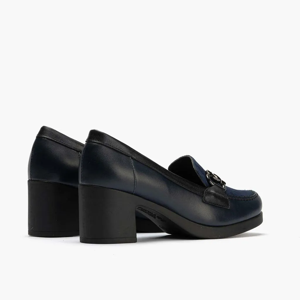 Mocasín Combinado de mujer color marino