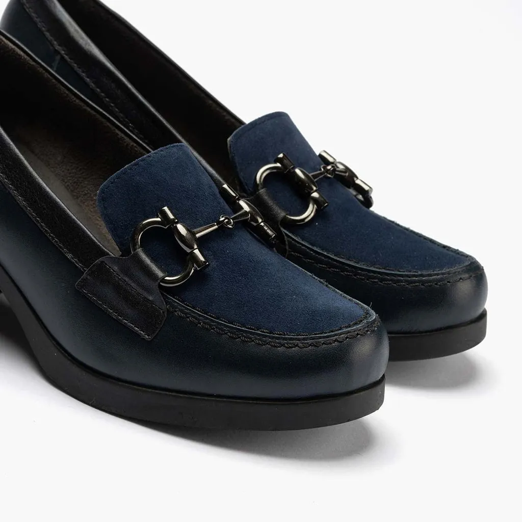 Mocasín Combinado de mujer color marino