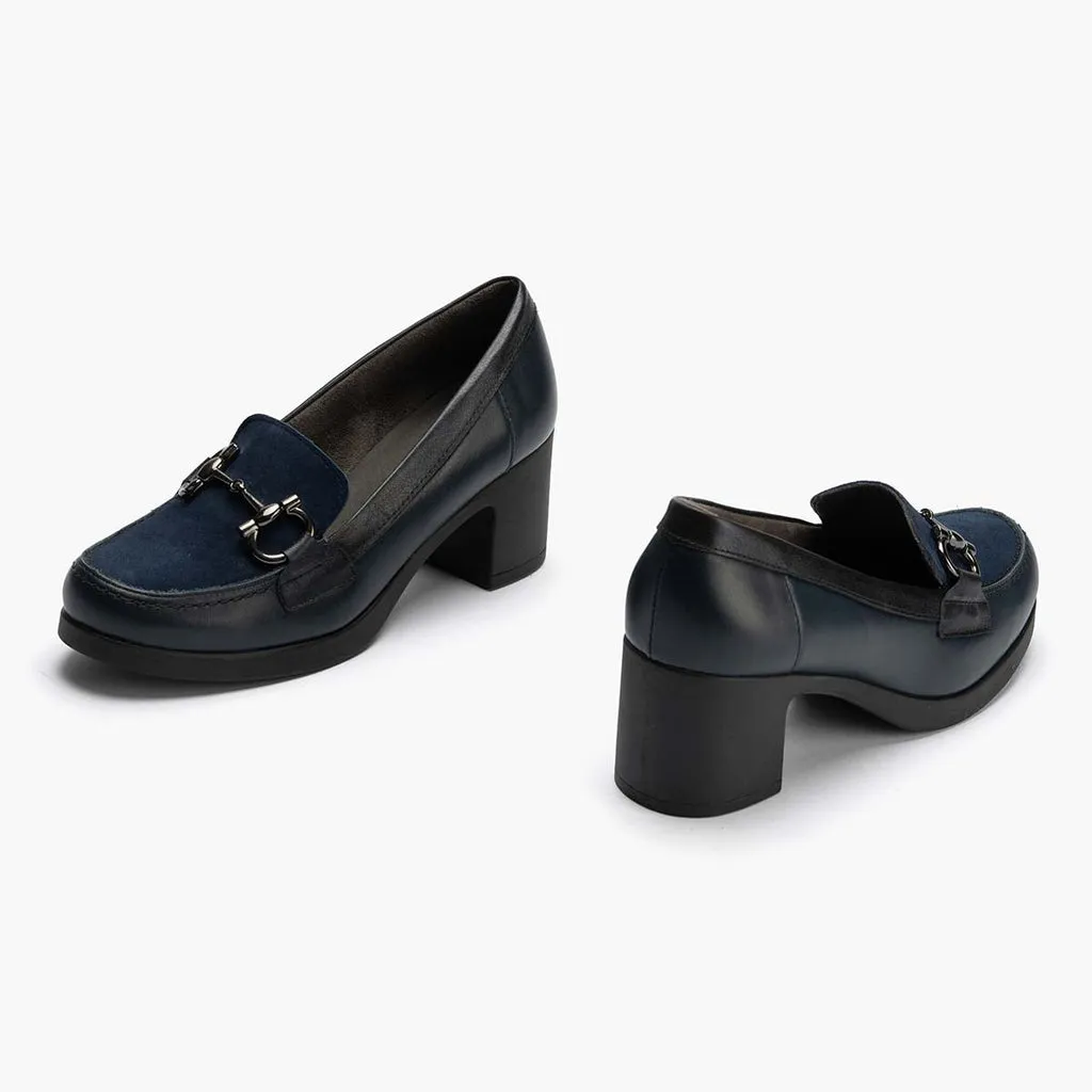 Mocasín Combinado de mujer color marino