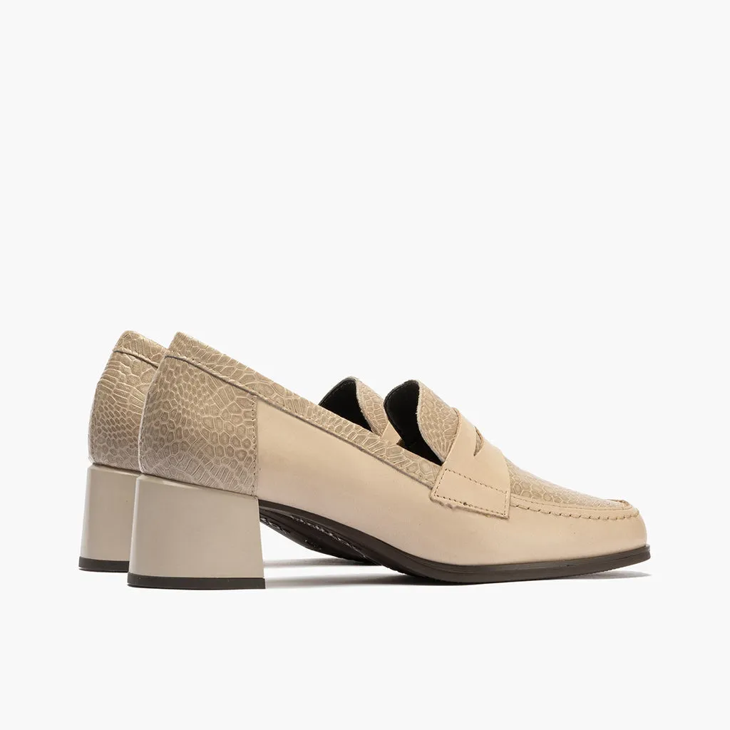 Mocasín Combinado de mujer color piedra