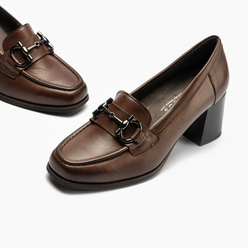 Mocasín con Adorno para mujer color marrón