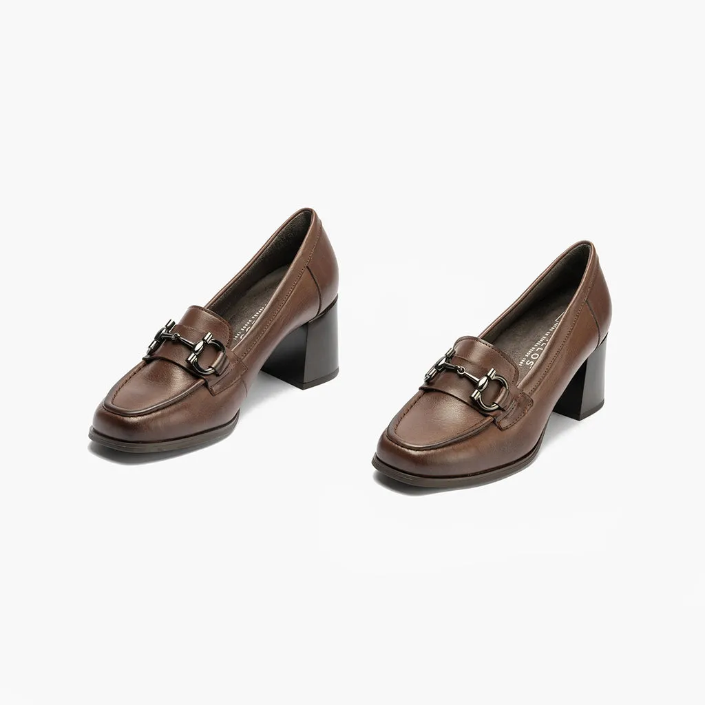 Mocasín con Adorno para mujer color marrón
