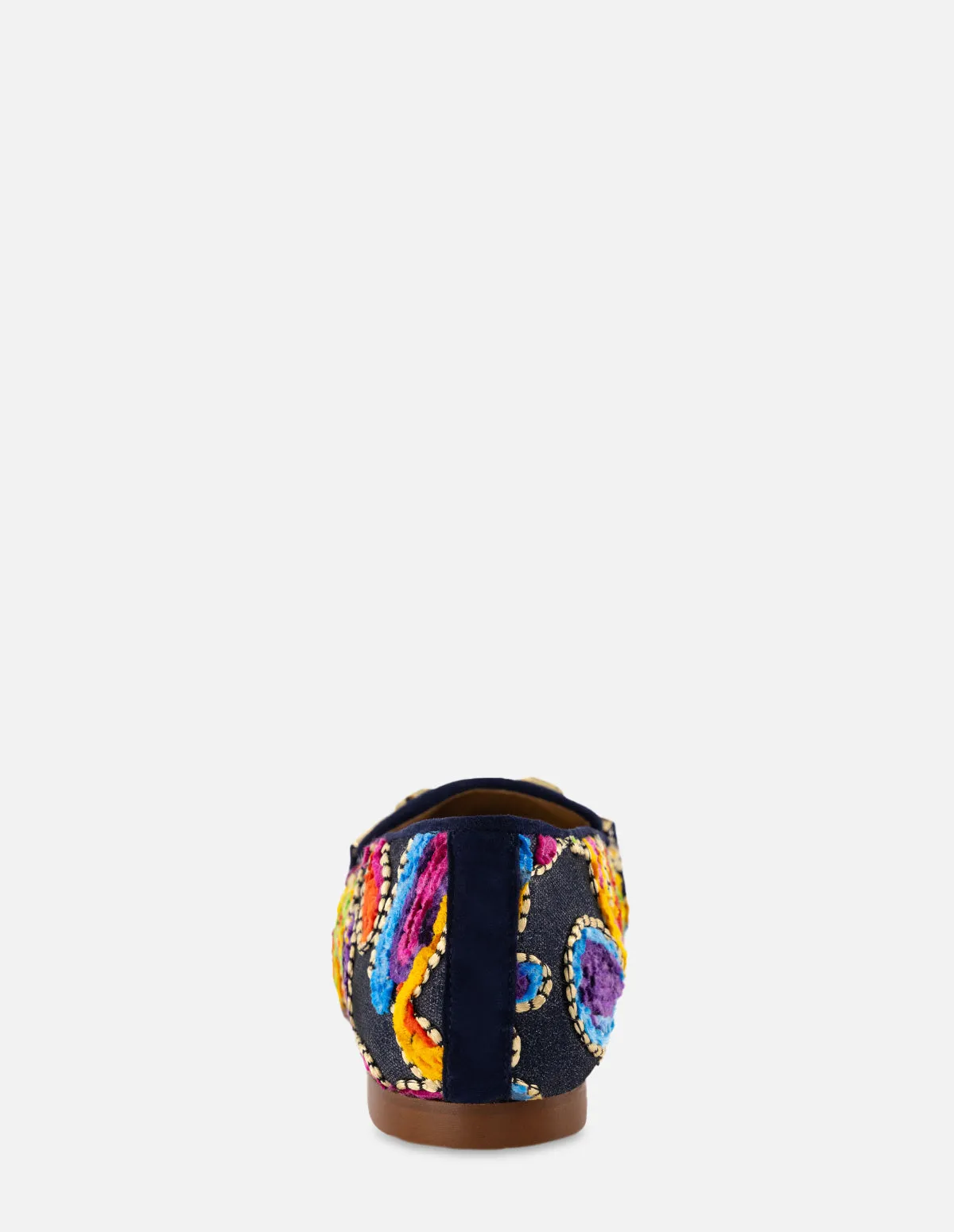 Mocasín con bordado multicolor para mujer