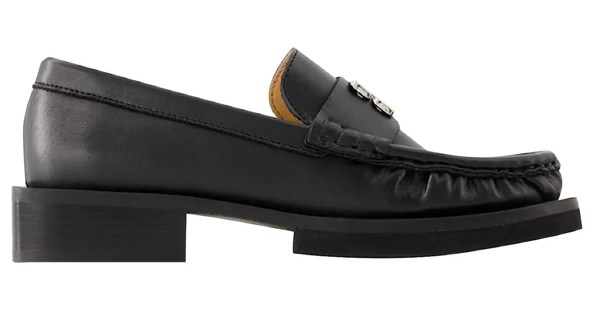MOCASíN CON LOGO DE MARIPOSA  GANNI  PIEL  NEGRO 