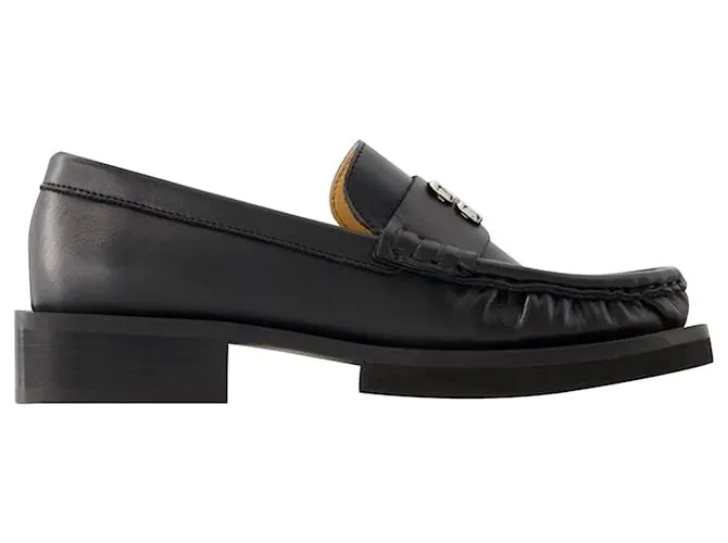 MOCASíN CON LOGO DE MARIPOSA  GANNI  PIEL  NEGRO 