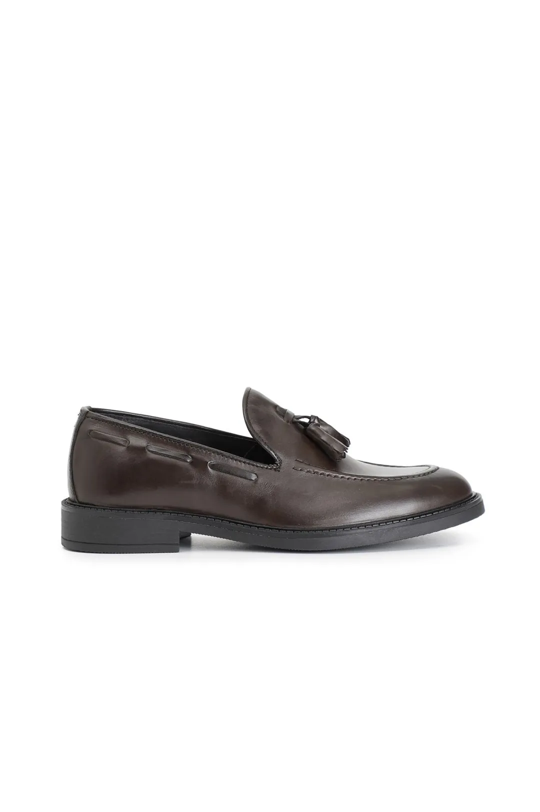 mocasín de cuero dark brown