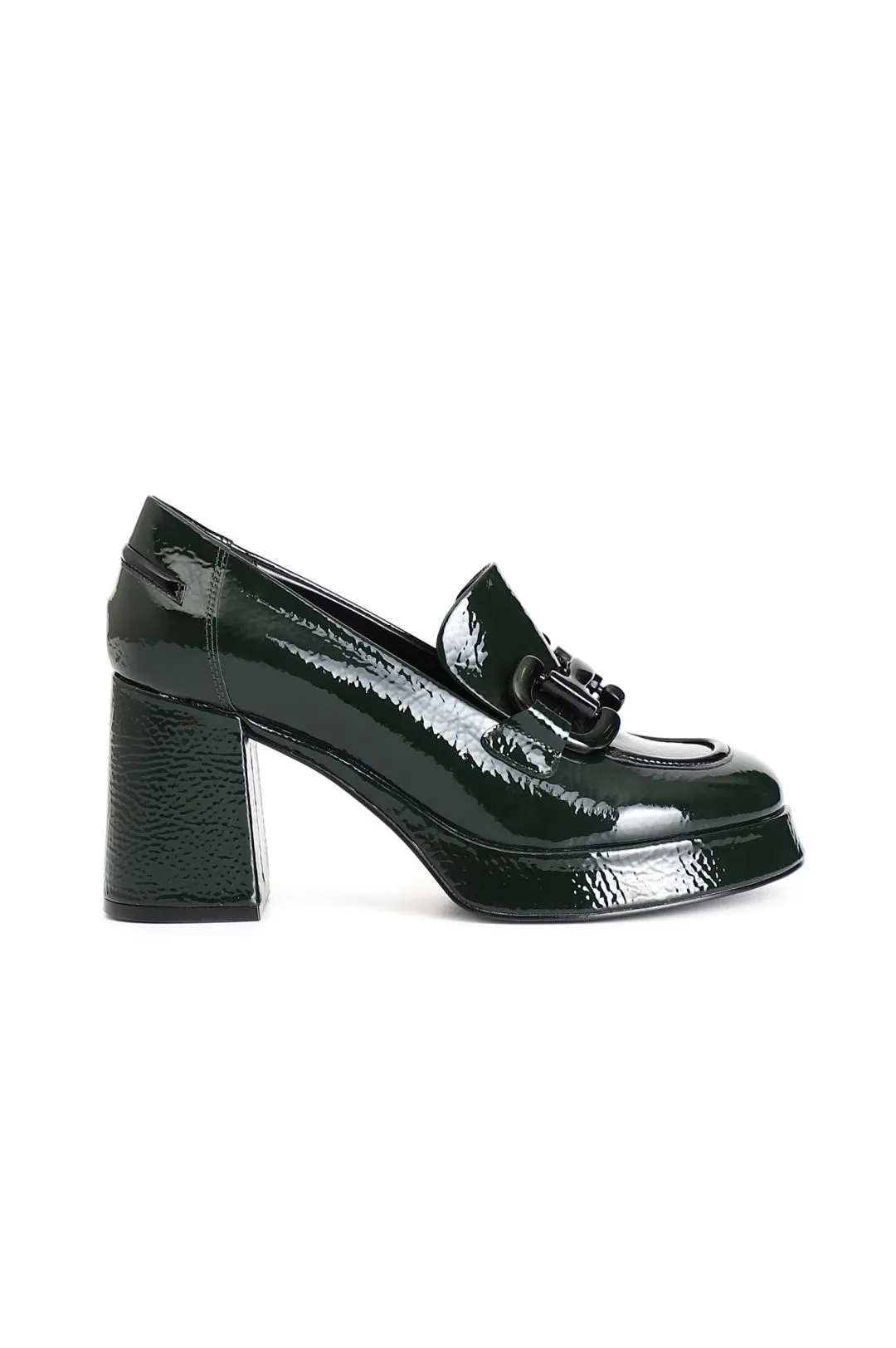 mocasín de mujer en naplak con bocado de caballo green/black