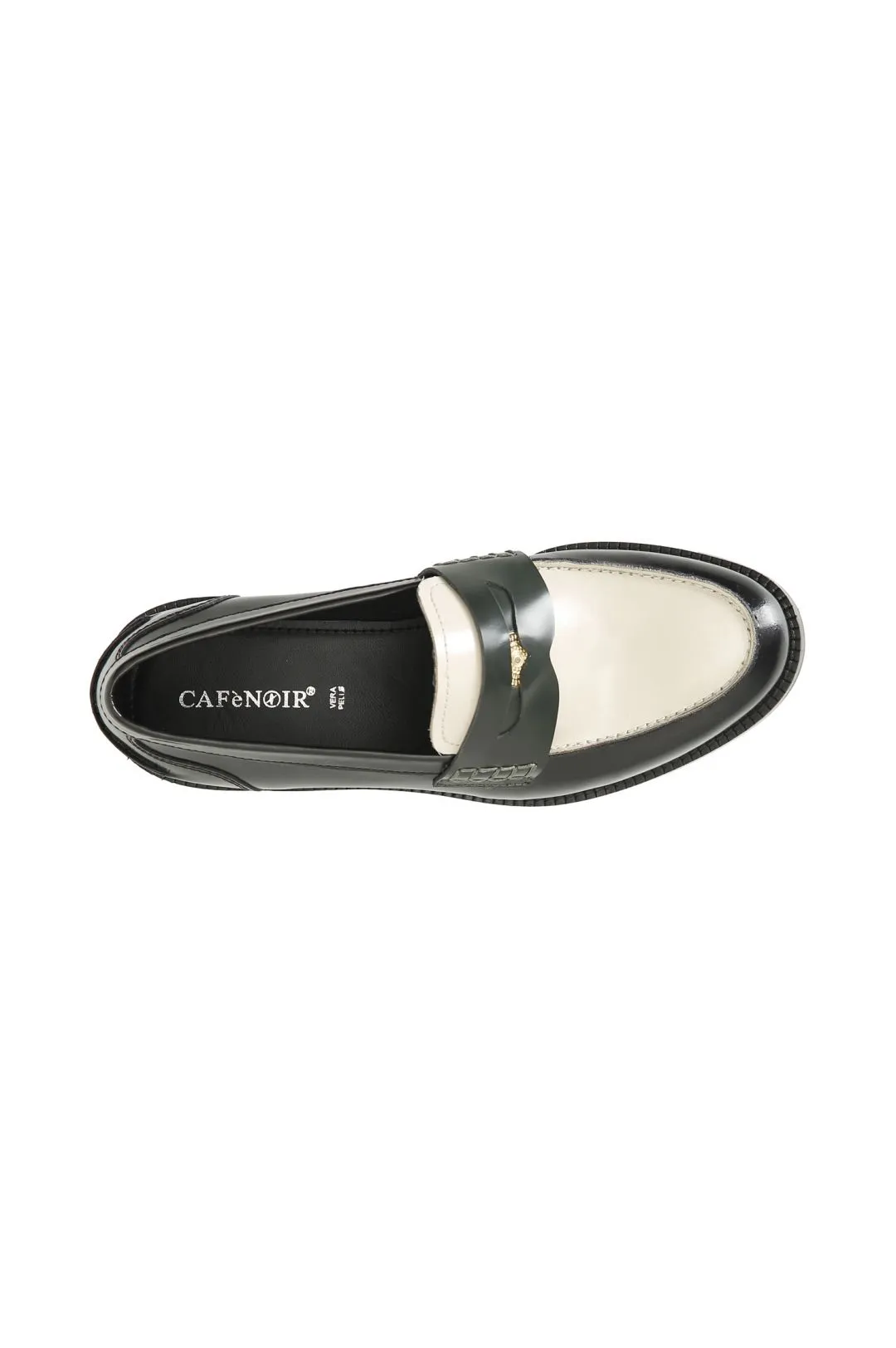 mocasín de mujer en piel desgastada en tres colores con complemento multi black