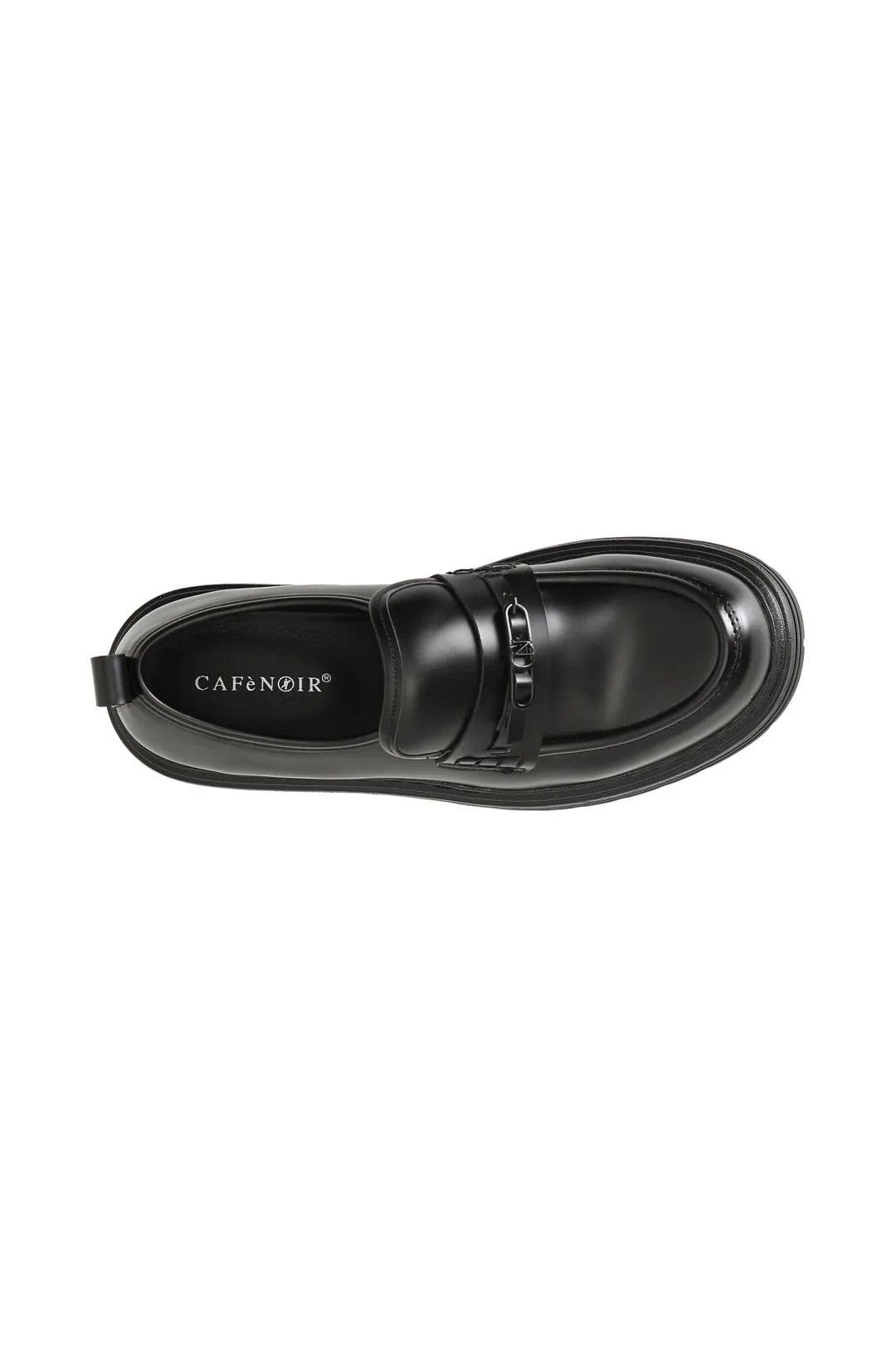 mocasín de mujer en símil piel cepillada. black