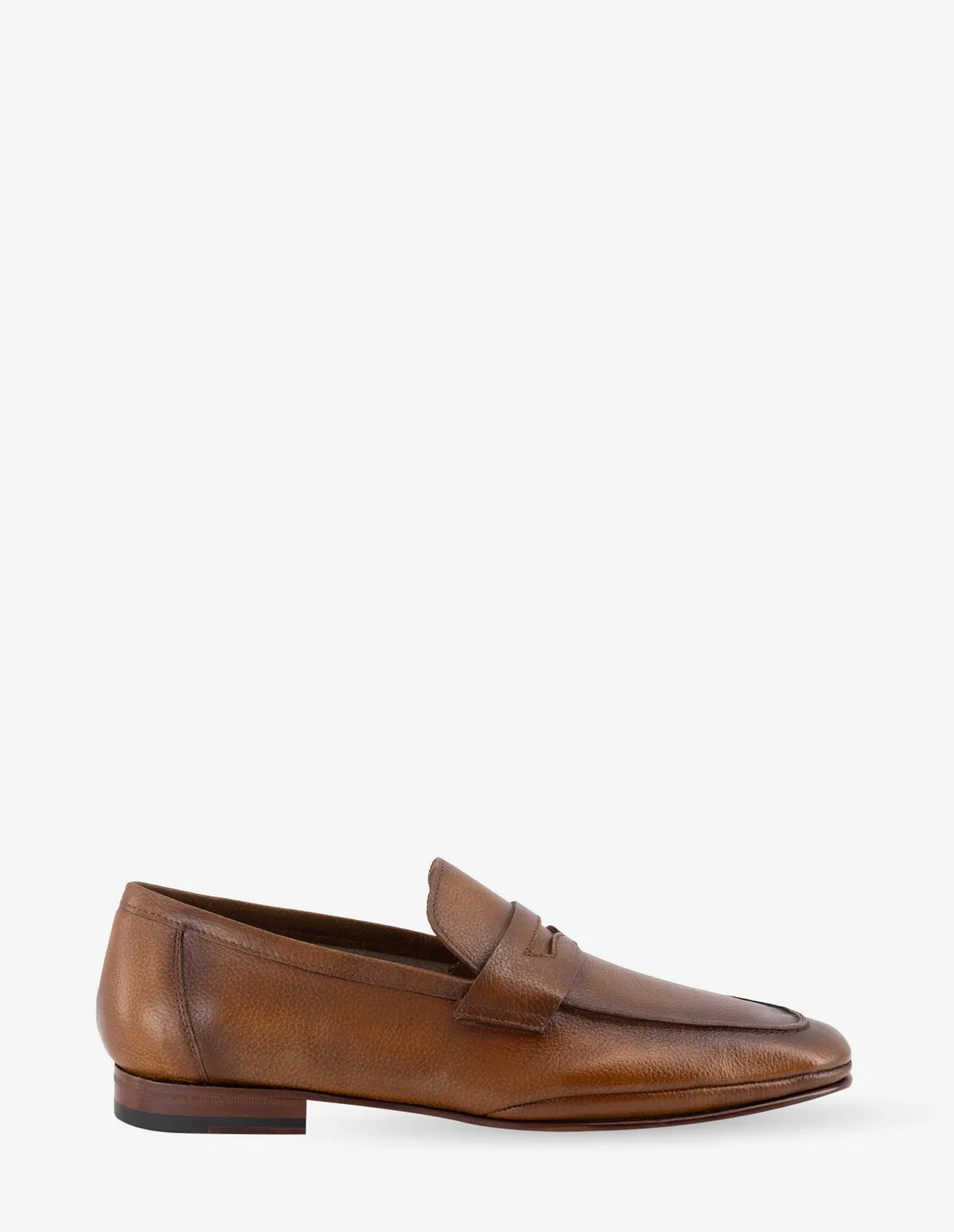 Mocasín de piel napa suaves en color cuero para hombre