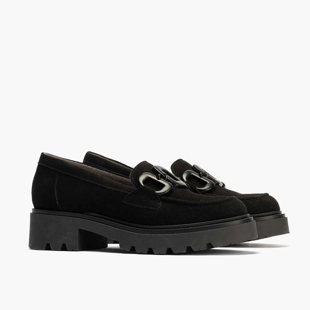 Mocasín en Ante mujer color negro