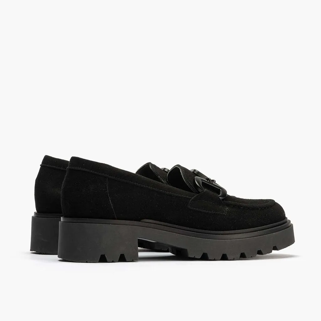 Mocasín en Ante mujer color negro