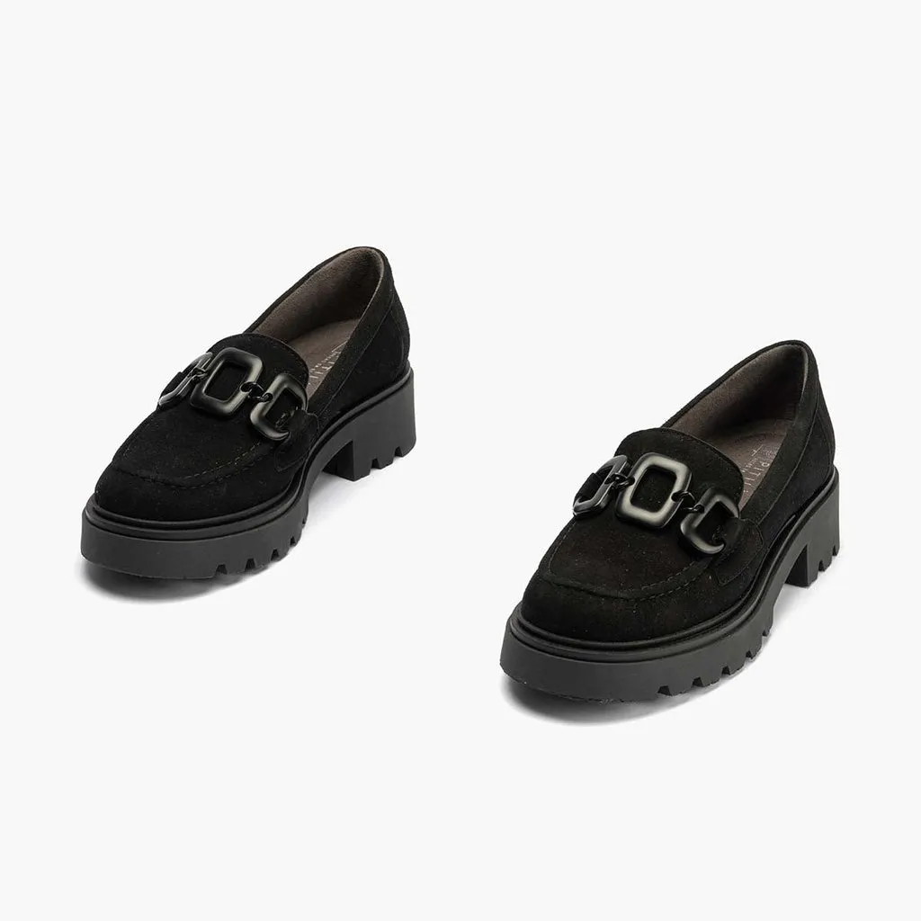 Mocasín en Ante mujer color negro