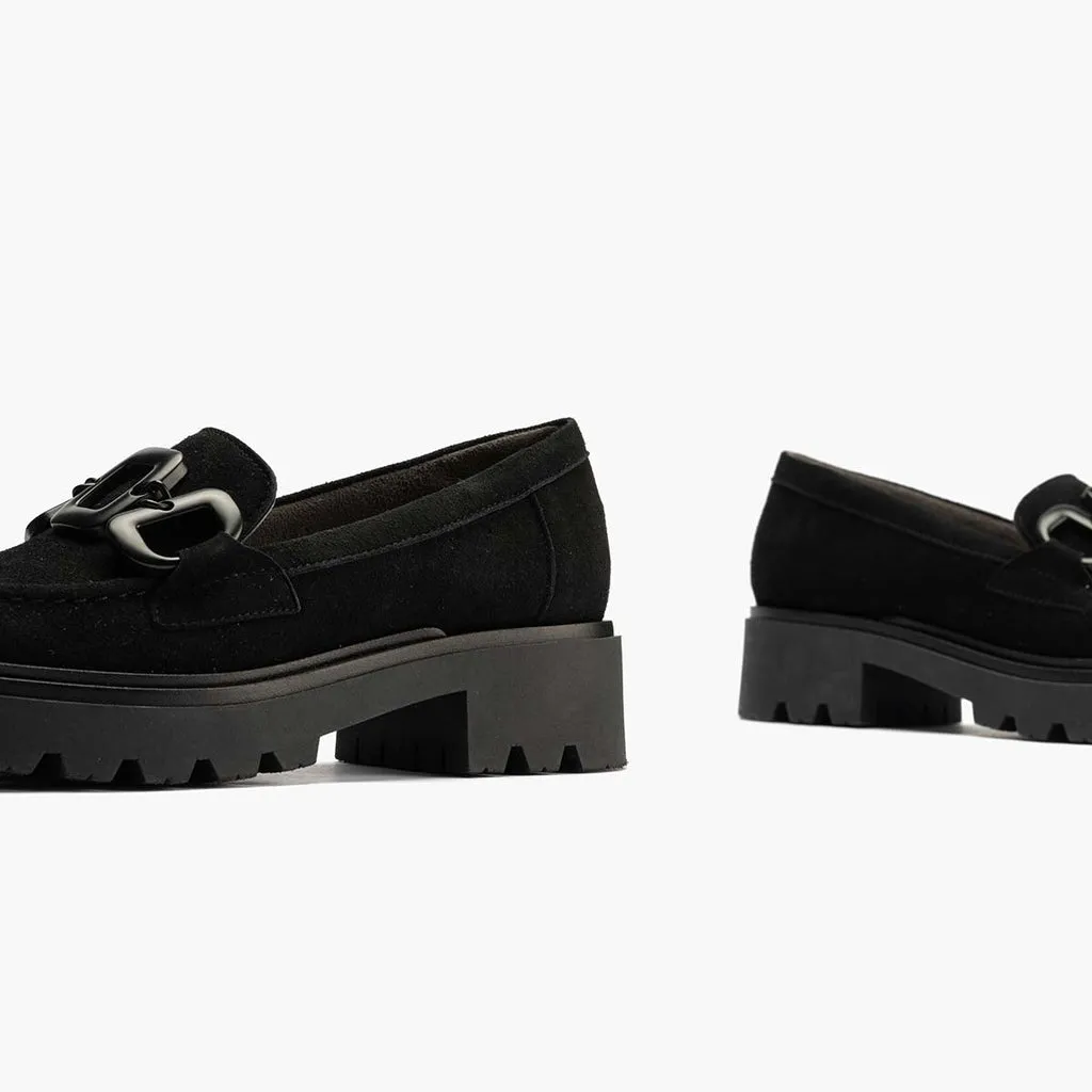 Mocasín en Ante mujer color negro