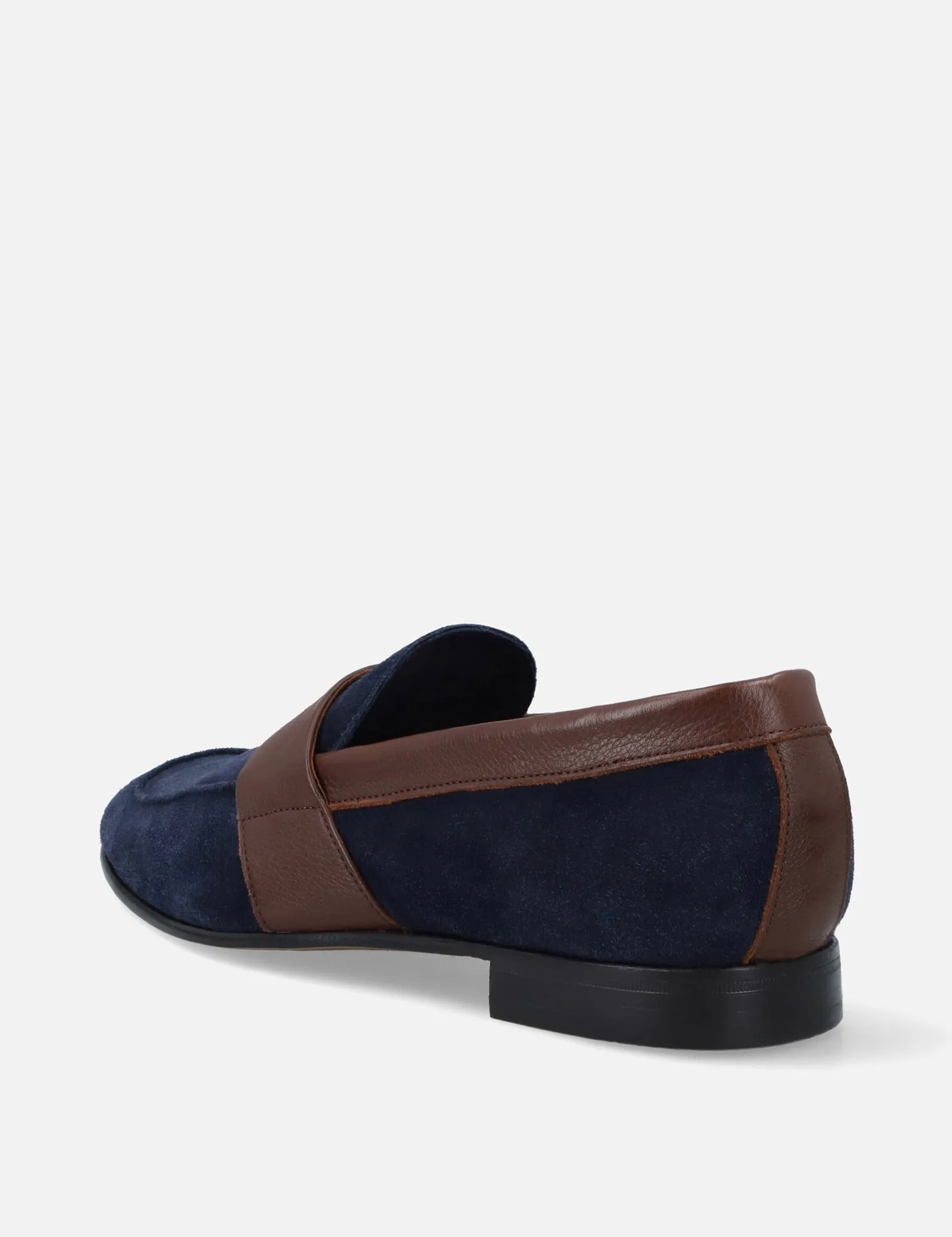 Mocasín en ante premium color marino