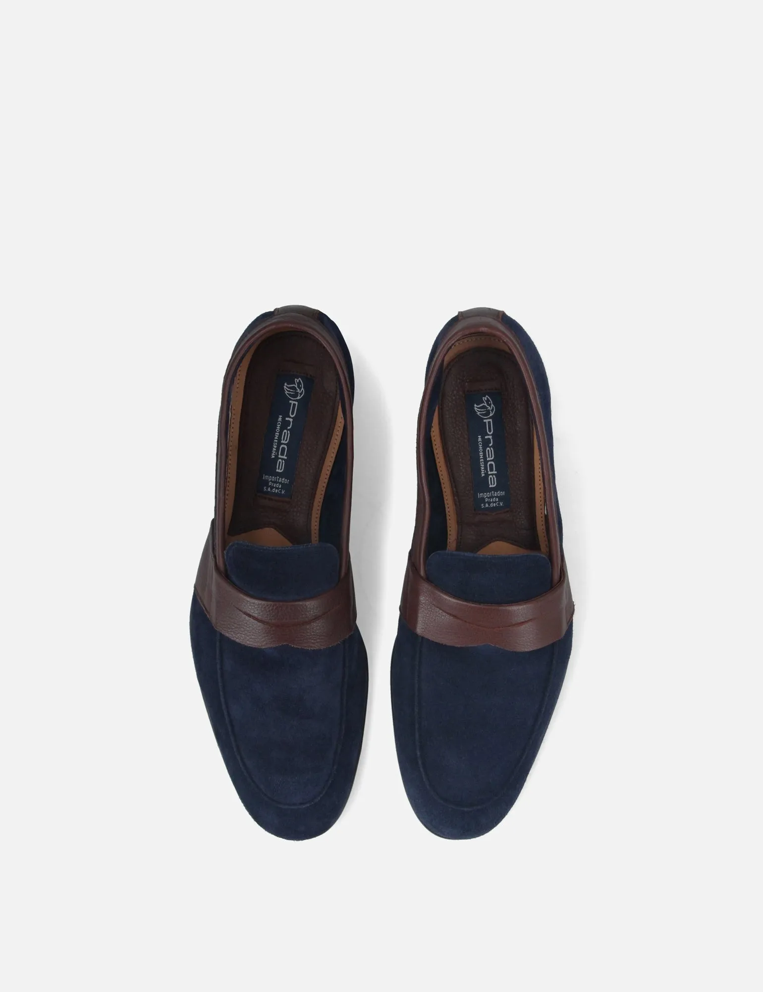 Mocasín en ante premium color marino