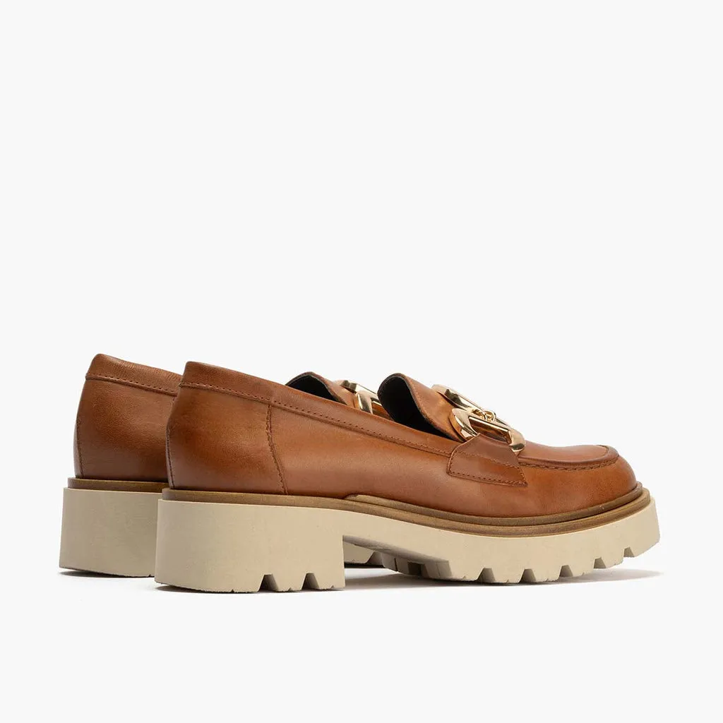 Mocasín en Napa de mujer color cuero