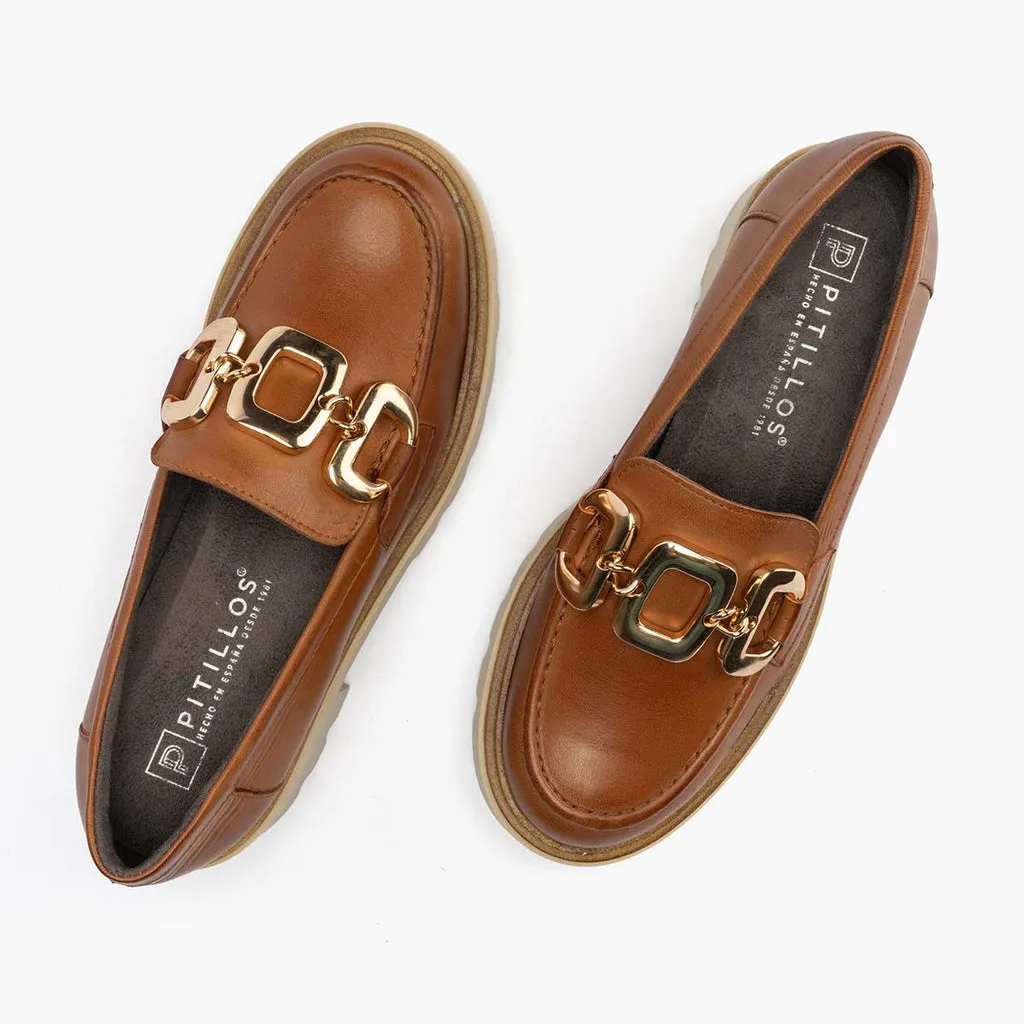Mocasín en Napa de mujer color cuero