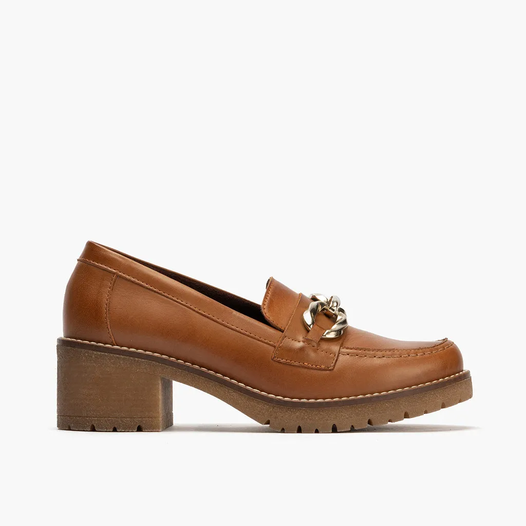 Mocasín en Napa para mujer color cuero