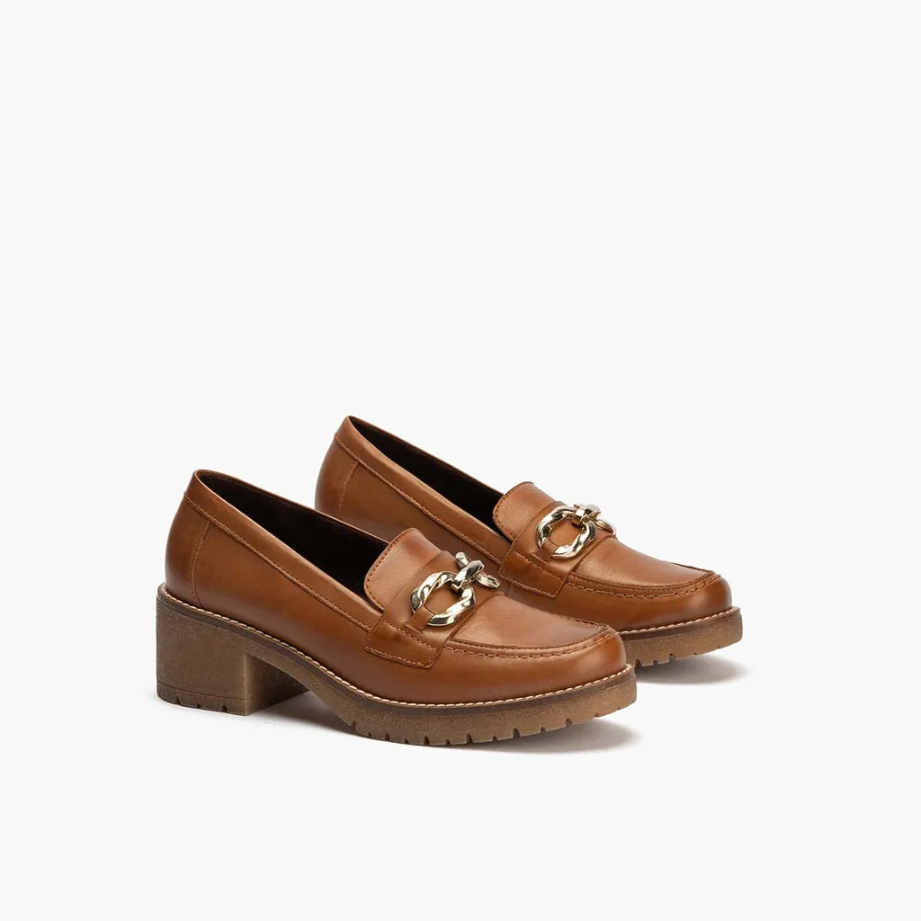 Mocasín en Napa para mujer color cuero