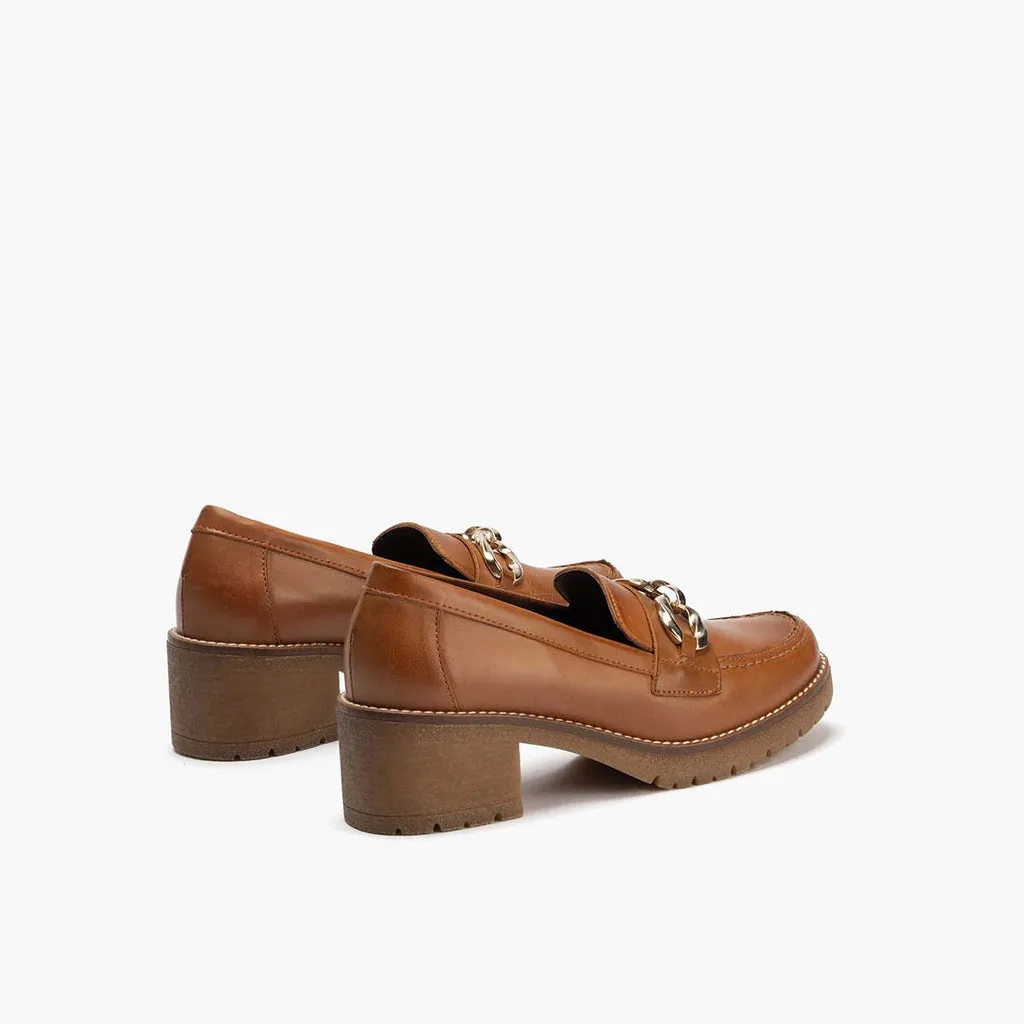 Mocasín en Napa para mujer color cuero