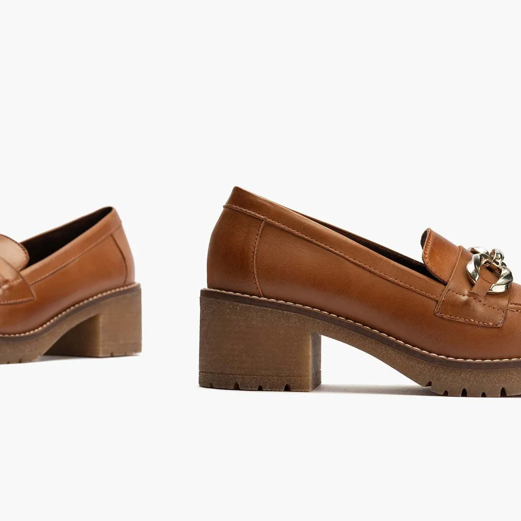 Mocasín en Napa para mujer color cuero