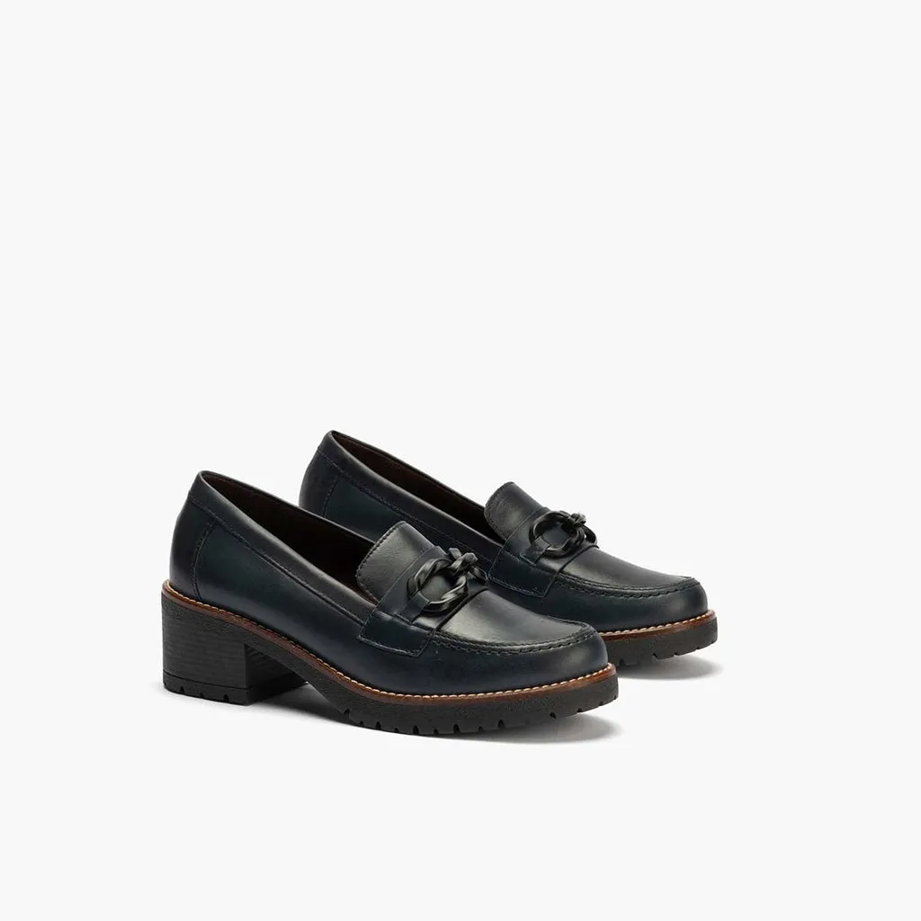 Mocasín en Napa para mujer color marino