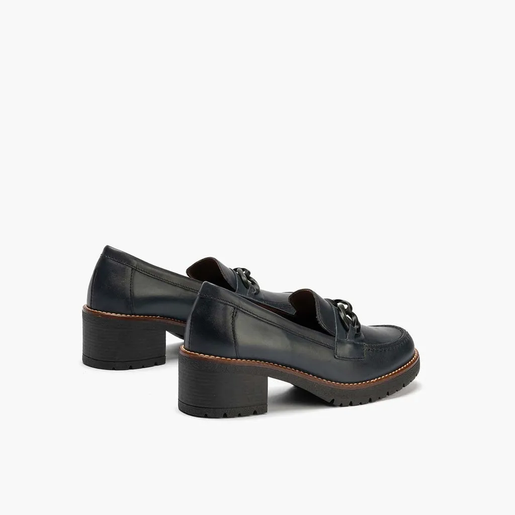 Mocasín en Napa para mujer color marino