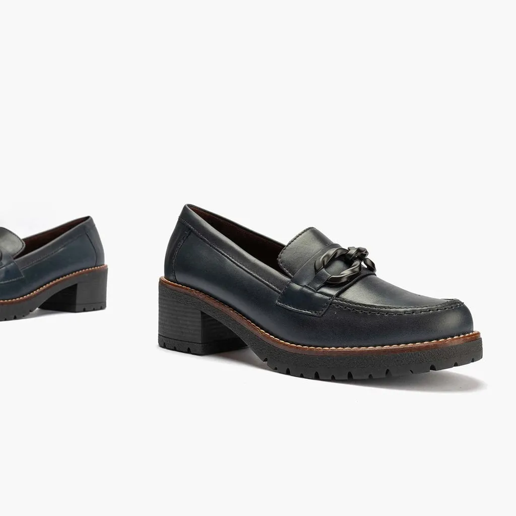 Mocasín en Napa para mujer color marino