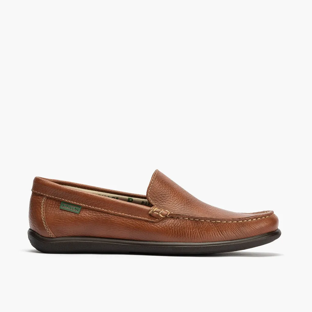 Mocasín liso piel hombre marrón