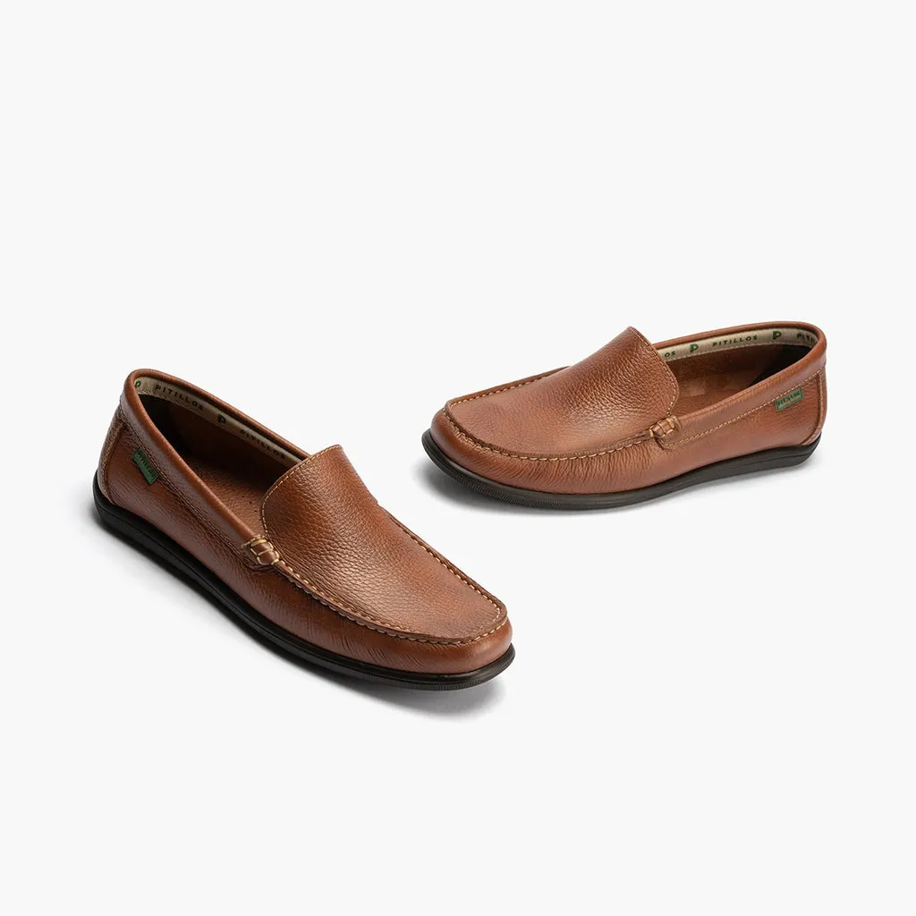 Mocasín liso piel hombre marrón