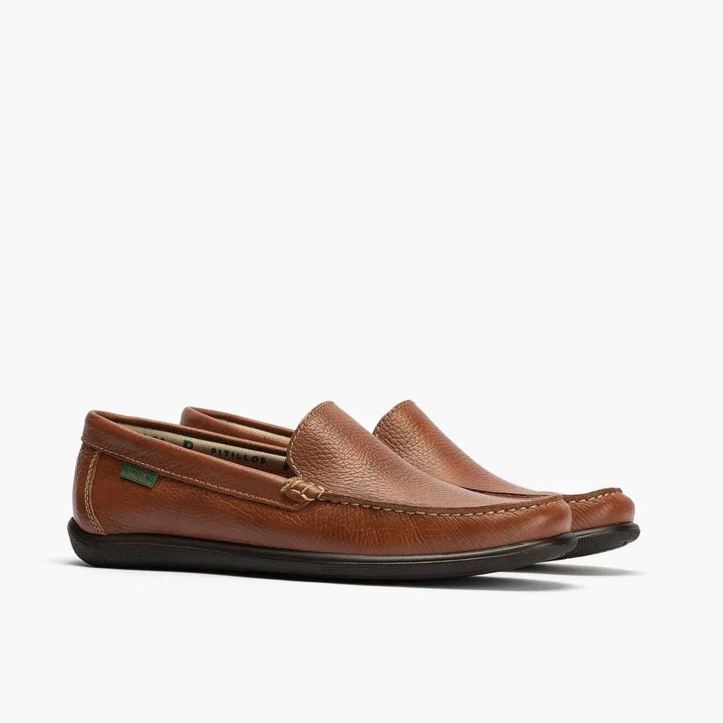 Mocasín liso piel hombre marrón