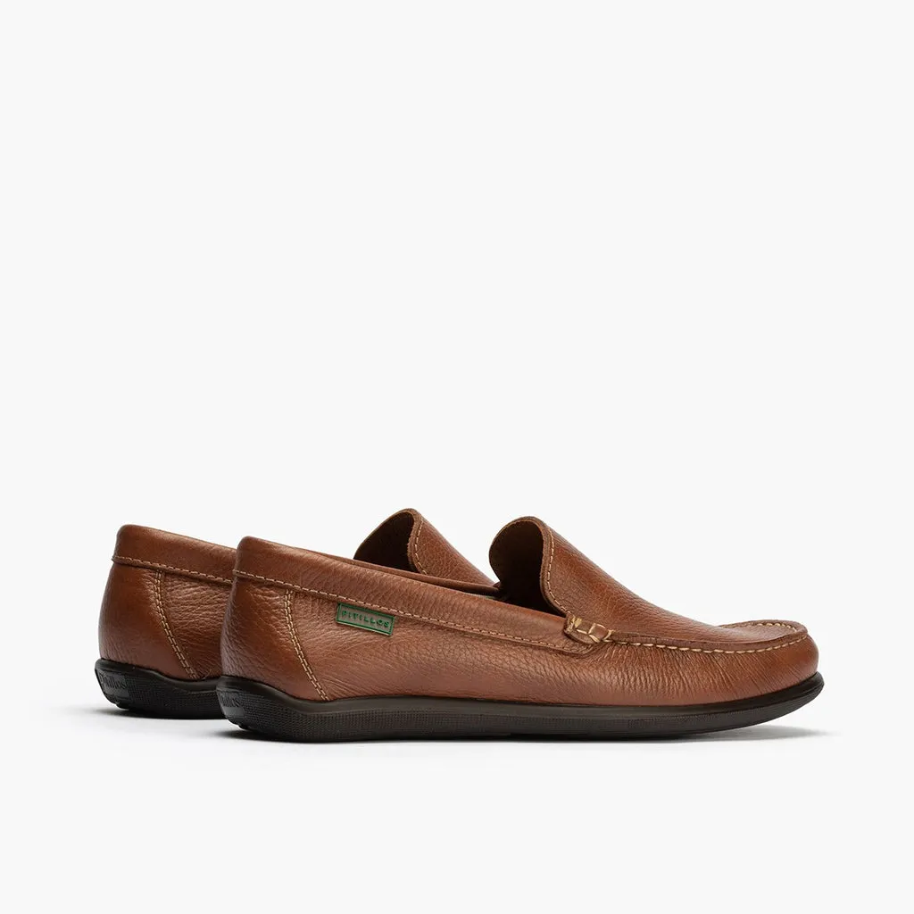 Mocasín liso piel hombre marrón