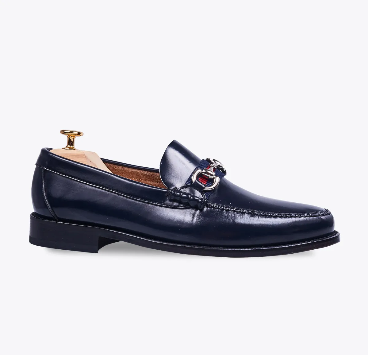 Mocasín metal antic azul