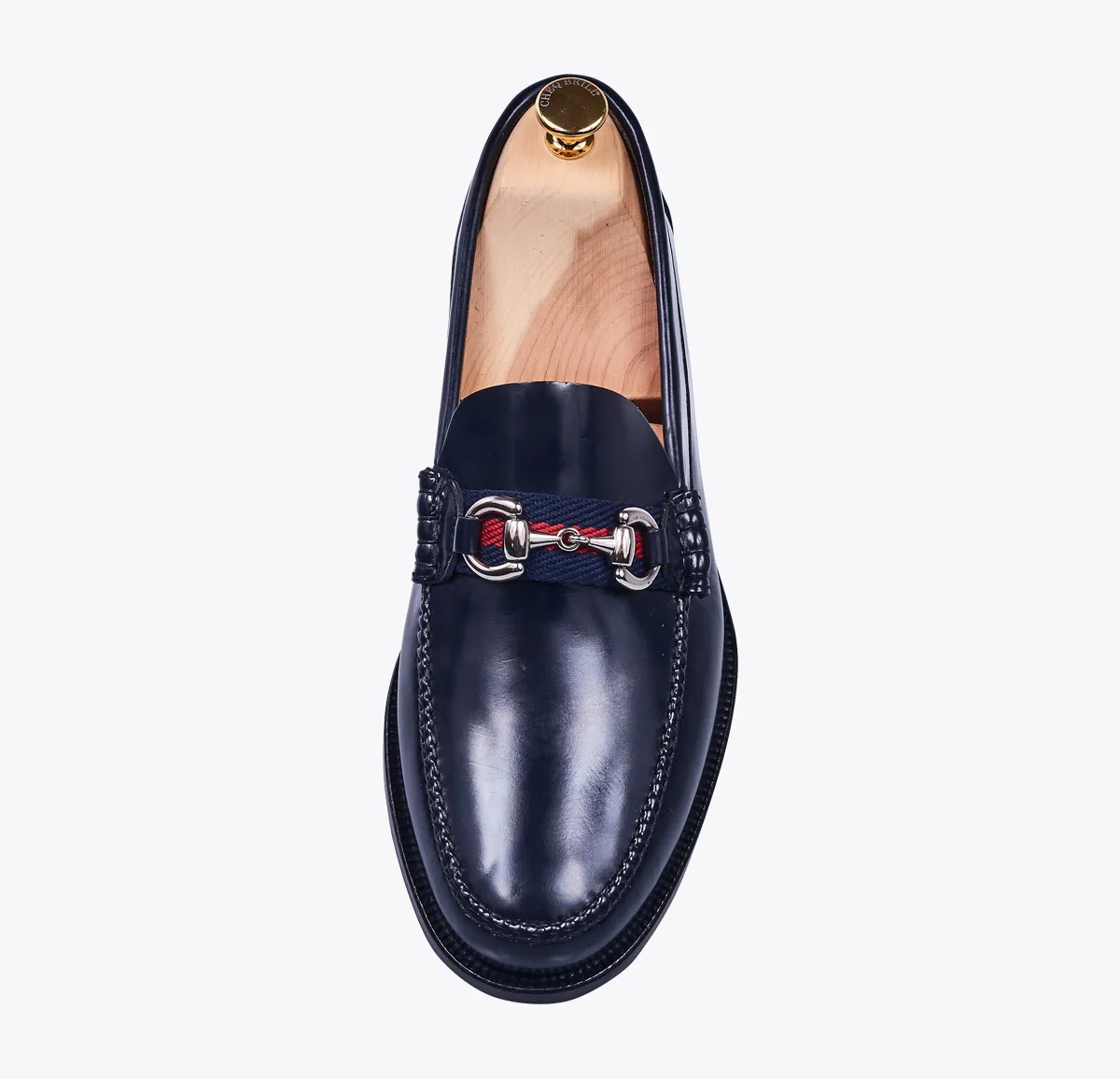 Mocasín metal antic azul