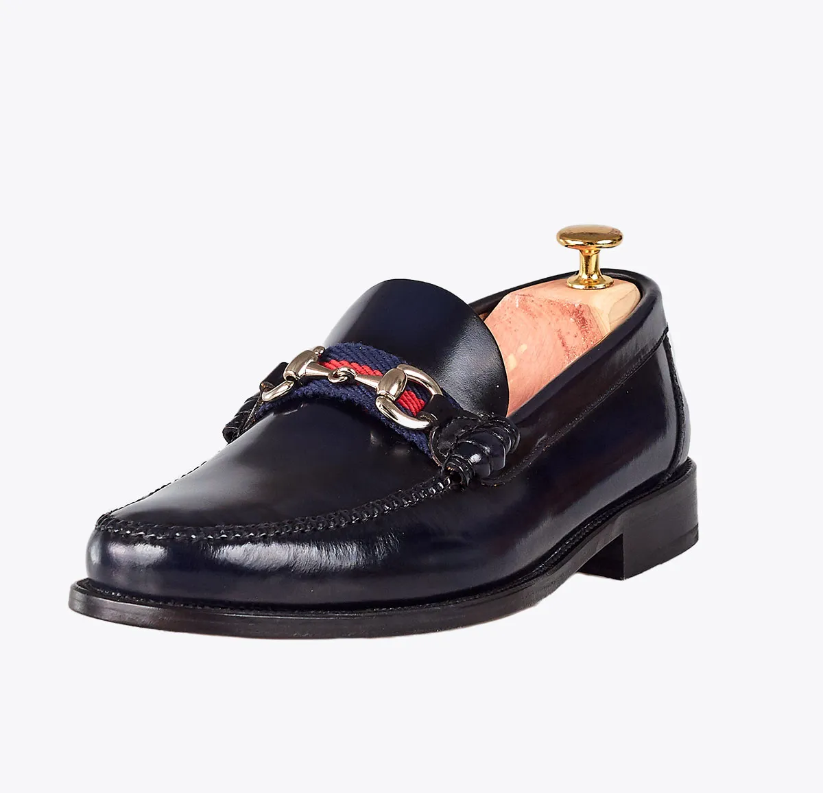 Mocasín metal antic azul